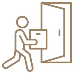 delivery man at the doorstep icon