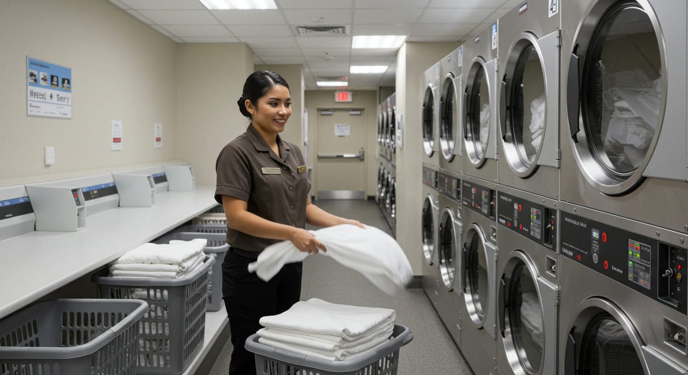 A laundry cleaner washing clothes in a washing machine